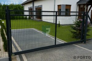 откатные ворота для дачи из сетки фото